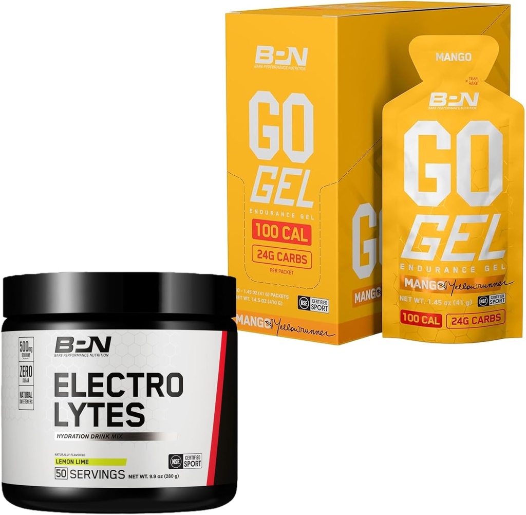 BARE PERFORMANŢĂ NUTRIŢIE BPN Electroliţi Hidratare Drink Mix & Go Gel Endurance Gel Mango Bundle