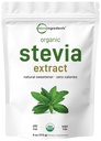 Pur organic Stevia Powder, 4 Ounces, 706 Servire, cel mai înalt grad Stevia Green Leaf Extract Reb-A, Reducere gust amar, 0 Calorie, Natural Sweetener, Sugar Alternative, Keto Friendly