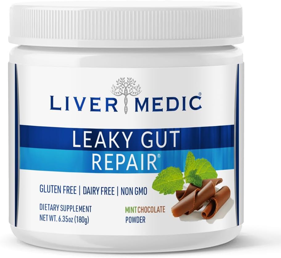 Leaky Gut Repair, Gut L Glutamină pulbere, pentru Optimal Gut Health, Soothes Gut Probleme ca Blooting şi IBS, Gluten-Gut gratuit Suplimente de sănătate pentru femei şi bărbaţi, mentă Ciocolată, 180 g - Ficat Medic
