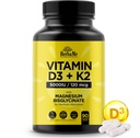 Vitamina D3 5000 UI + K2 cu biglicinat de magneziu pentru absorbţie maximă 