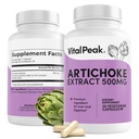 Artichoke 500 mg Supliment - Potent Artichoke Extract capsule pentru sanatatea ficatului si suport digestiv - Extract de frunze de anghinare promovează energie și focalizare - 30 capsule