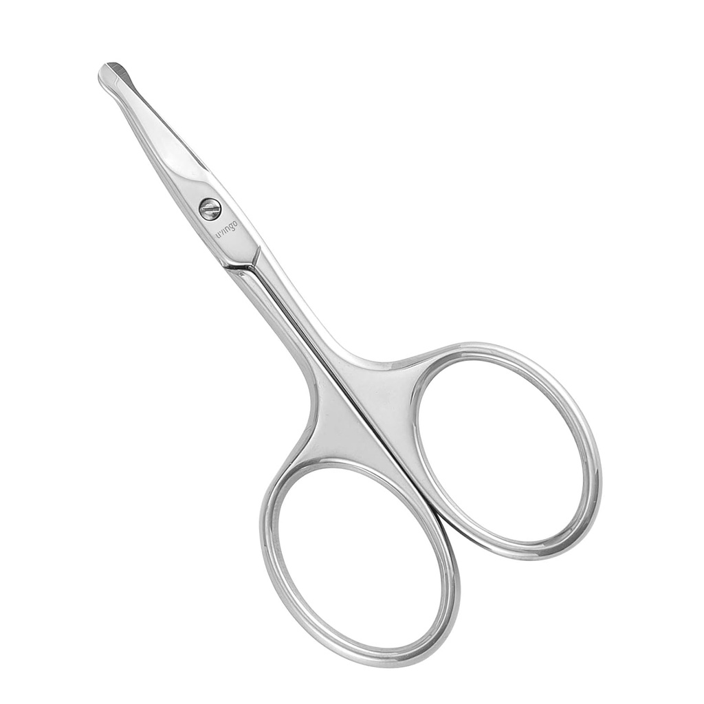 LIVEO 3.75" Rotunjit foarfece de păr cu nas curbat, Premium din oțel inoxidabil siguranță lame mici Utilizați pentru manichiura Cuticula Trimming Păr facial, sprânceană, piele uscată