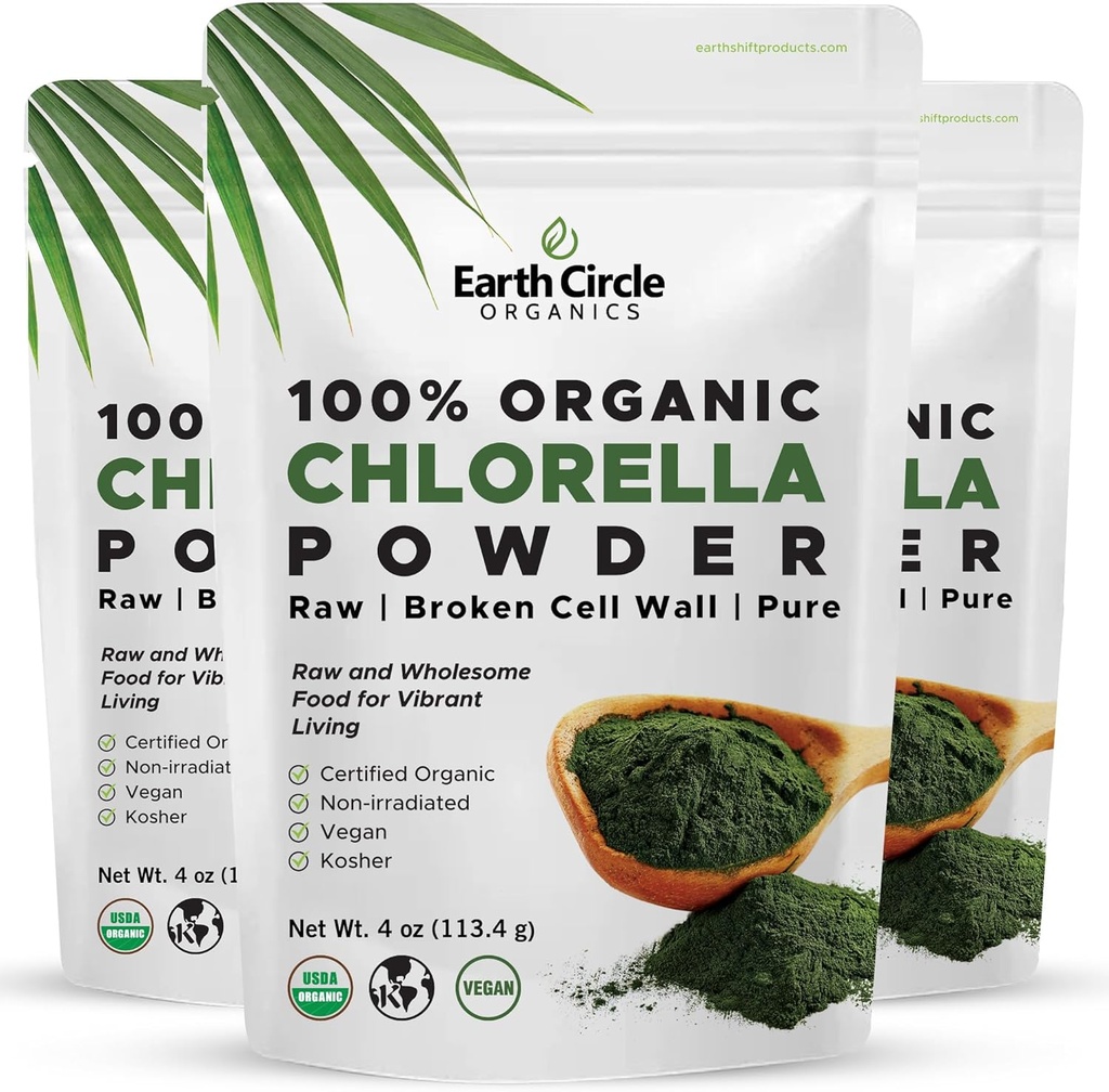 Earth Circle Organics Chlorella Powder Superfood 