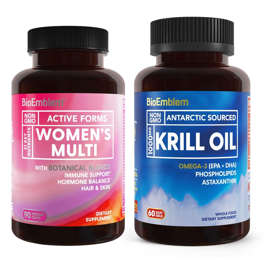 BioEmblem Antarctic Krill Suplimentul de ulei și Multivitamine pentru femei