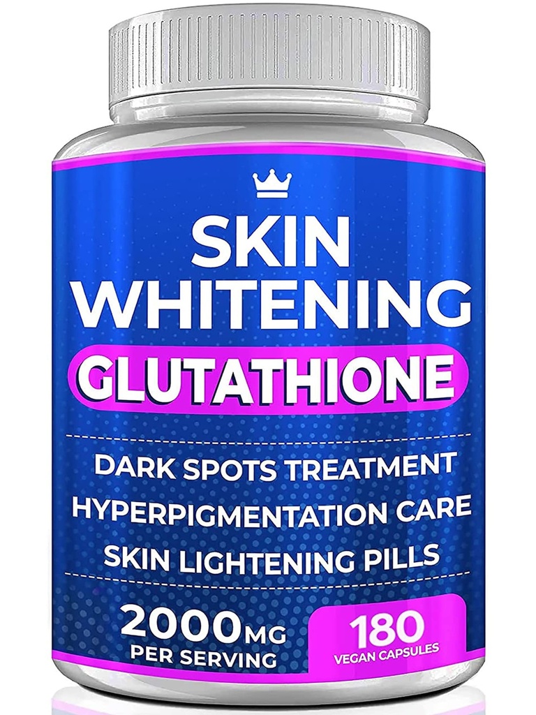 Glutatione pastile de albire - 180 capsule 2000mg Glutationa - supliment eficient de iluminat al pielii - pete întunecate, melasma & acnee Remover Scar Remover, tratament hiperpigmentare - Antioxidant anti- imbatranire