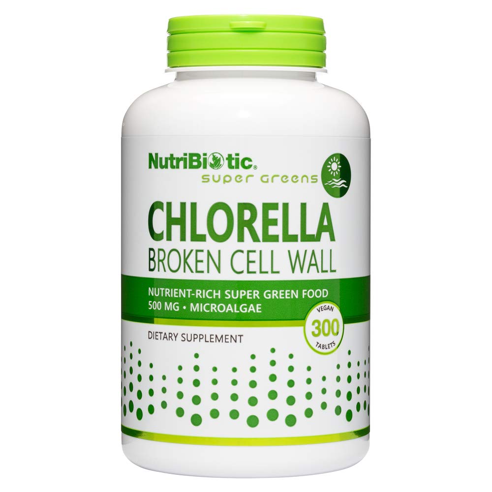 NutriBiotic- Chlorella Super Green Food 500 mg 300 Tabs 