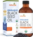 Ulei organic negru de semințe (Nigella Sativa, semințe de chimen) presat la rece non-GMO, 8 oz sticla sursa de acizi grași esențiali, Omega 3 6 9"