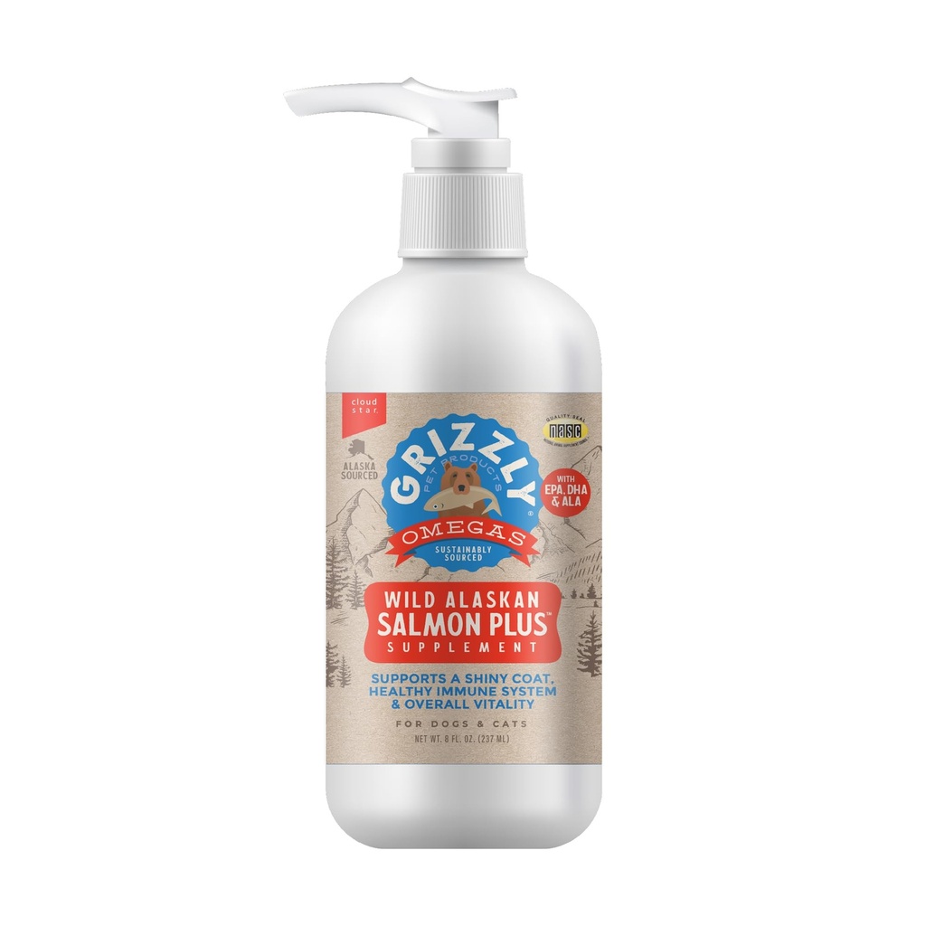 Grizzly Pet Produse GRIZZLY PET-Thunnusn Ulei pentru câini 8 oz. Pompă SINGLE