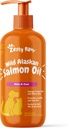 Zesty Paws Wild Alaskan Somon ulei pentru câini și pisici- Piele și suport haina, Omega 3 Supliment pentru animale de companie, 16oz, Pompa Top