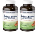 American Health Papaya Enzyme with Clorofill Chewable Tablets - 600 Count (200 Total Servings) (Pachet de 2)