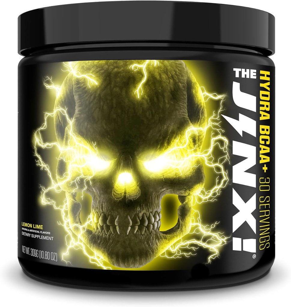 JNX SPORTS The Jinx! Hydra BCAA+ Post Workout Recovery Drink - Hidratare cu electroliti pentru barbati si femei - 30 Servire, Lămâie