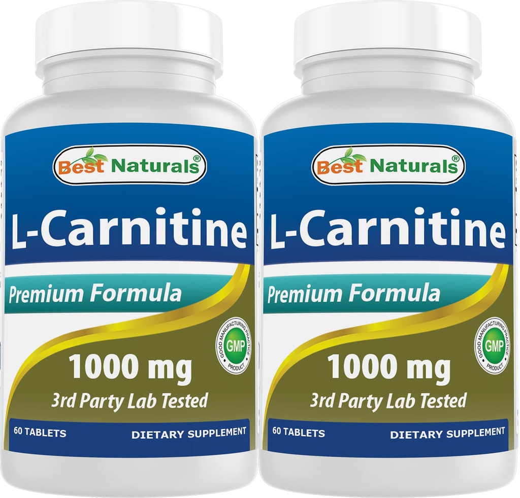 Cele mai bune Naturale L-Carnitina 1000mg 60 comprimate (60 Count (Pachet de 2))