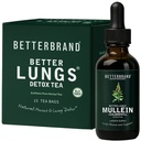 Betterbrand BetterLungs Health Pack - mai bine Plămâni dezintoxicare Ceai & Mullein Leaf Tincture picături 