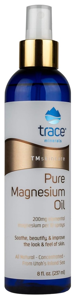 Ulei pur de magneziu Urme minerale 8 oz Ulei