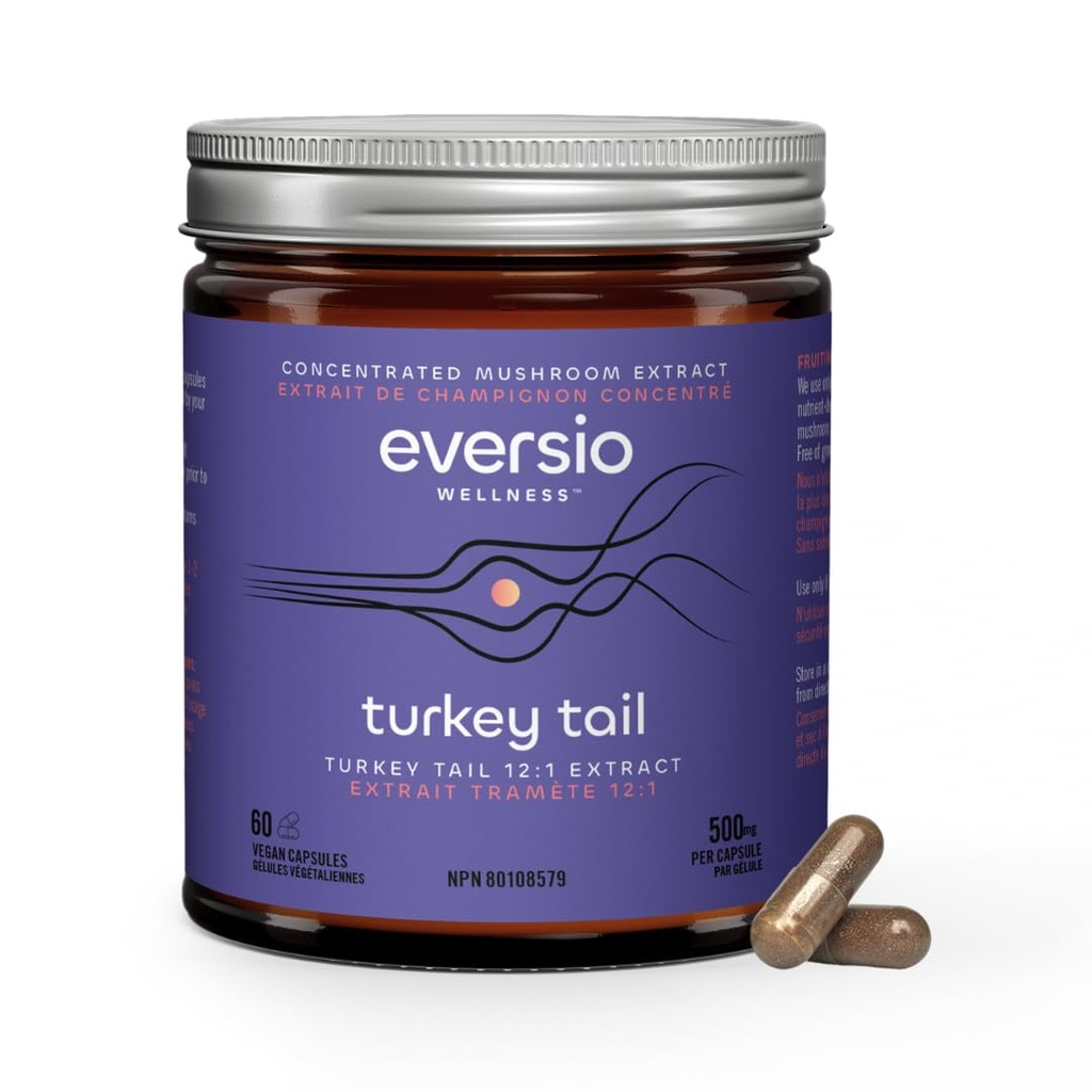Apără acum Organic Turcia Tail Mushroom Supliment - 12:1 Turcia Extract de coadă în 60 capsule Vegane (500mg) - 45% Verificat Beta-D-Glucans!