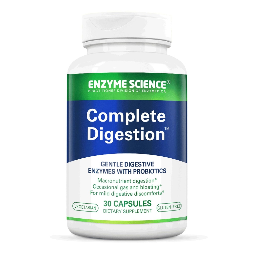 Enzyme Science Digestion Complete - Enzime digestive pentru femei si barbati cu probiotice - 3-in1 Suport Sanatate pentru Digestie - Sanatate digestiva - Enzimas digestivas y probioticos - 30 Capsule