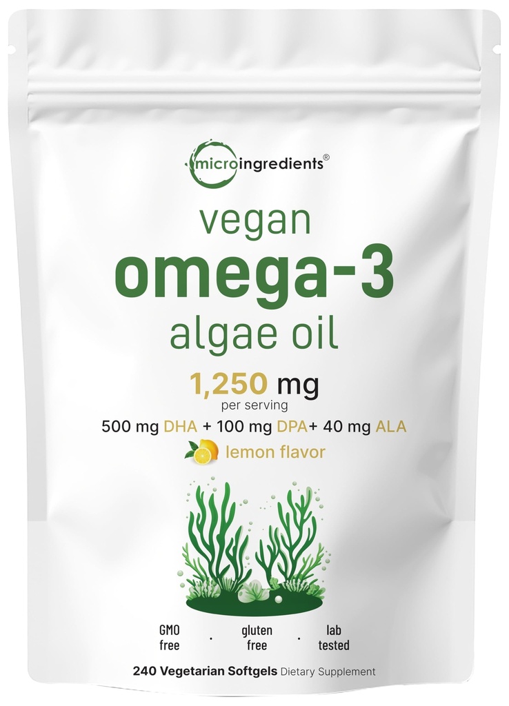 Micro Ingrediente Vegan Omega 3 Ulei de alge, 240 Veggie Softgels 