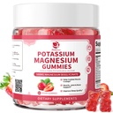 Gume de potasiu de magneziu Suplimentul de potasiu - New Formula Calm Magneziu Glycinate Gumies & Potasiu Citrate 200 mg Plus Omega 3, B6, D3, K2 & Calciu pentru Zzz, Leg Cramps & Muschi - 120 Count
