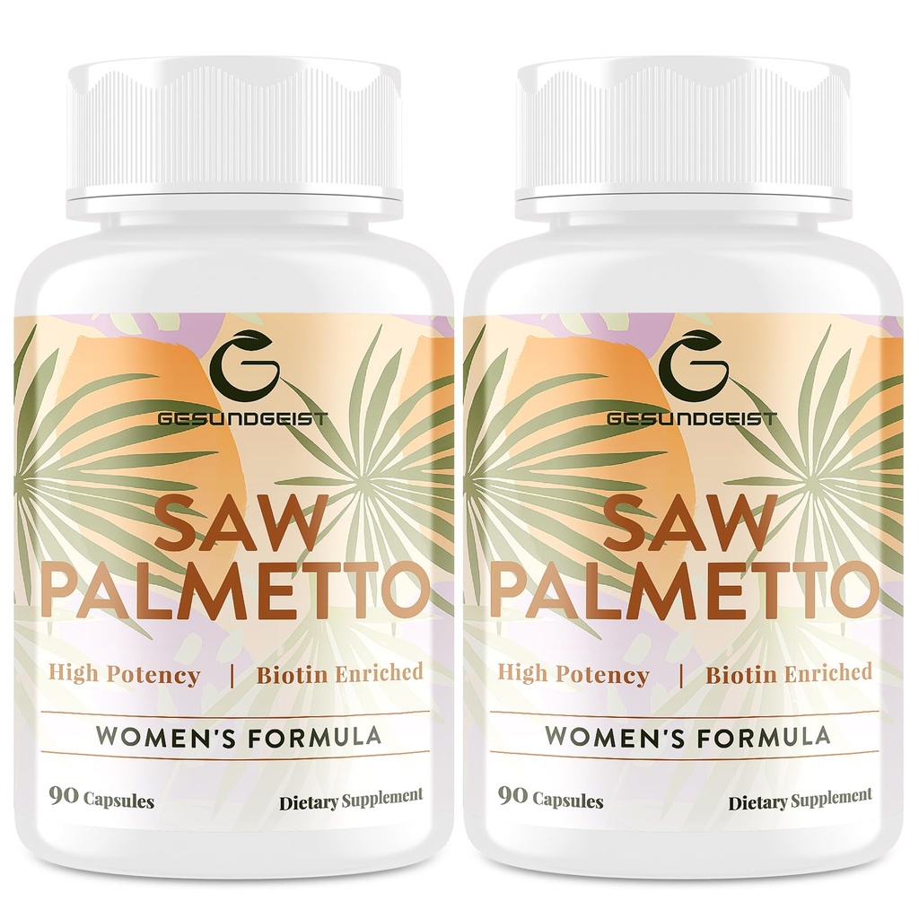 Saw Palmetto pentru femei pierderea parului - DHT Blocker cu 5-in-1 Blend pentru cresterea parului, piele si unghii, wellness urinar - Extra Putere Saw Palmetto Supliment - 180 capsule