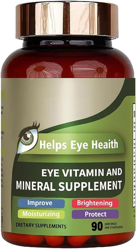 Eye Vitamina si Suplimentul mineral cu luteina, Zeaxantină, Suporturi Strain ochi, Viziune Sănătate pentru adulți cu vitamine C & E, Vegan ochi Vitamina