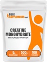 BulkSupplements.com Creatină Pulbere monohidrată - Micronized Creatin Powder, Nearomated - Pure & Gluten Free, 5g per Serving, 500g (1.1 lbs) (Pachet de 1)