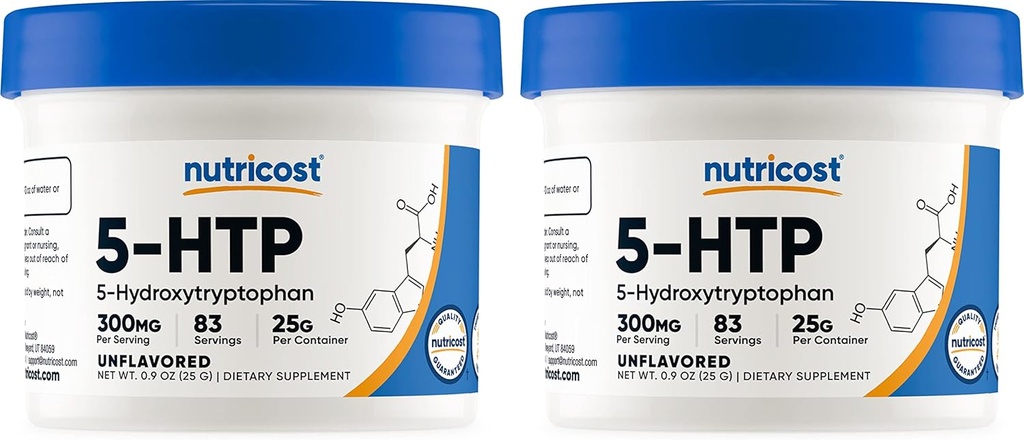 Nutricost 5-HTP pulbere 25 Grams (2 ambalaj) (300 mg per servire)