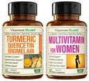 Querbetin cu Bromelain & Curcumin & Turmeric Multivitamine complete pentru femei