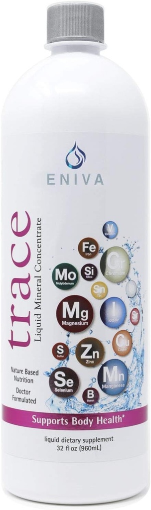 Lichid Ionic Trace Supliment mineral (32oz) Doctor Formulat. Zero Calorii. Zero Sugar. de Eniva Health.
