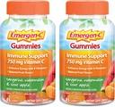 Emmergen-C Vitamina C Gumies, Supliment alimentar pentru Suport Imun, Tangerine, Pepene verde și aroma de mere de acri - 45 Conte x 2 (Pachet de 2)