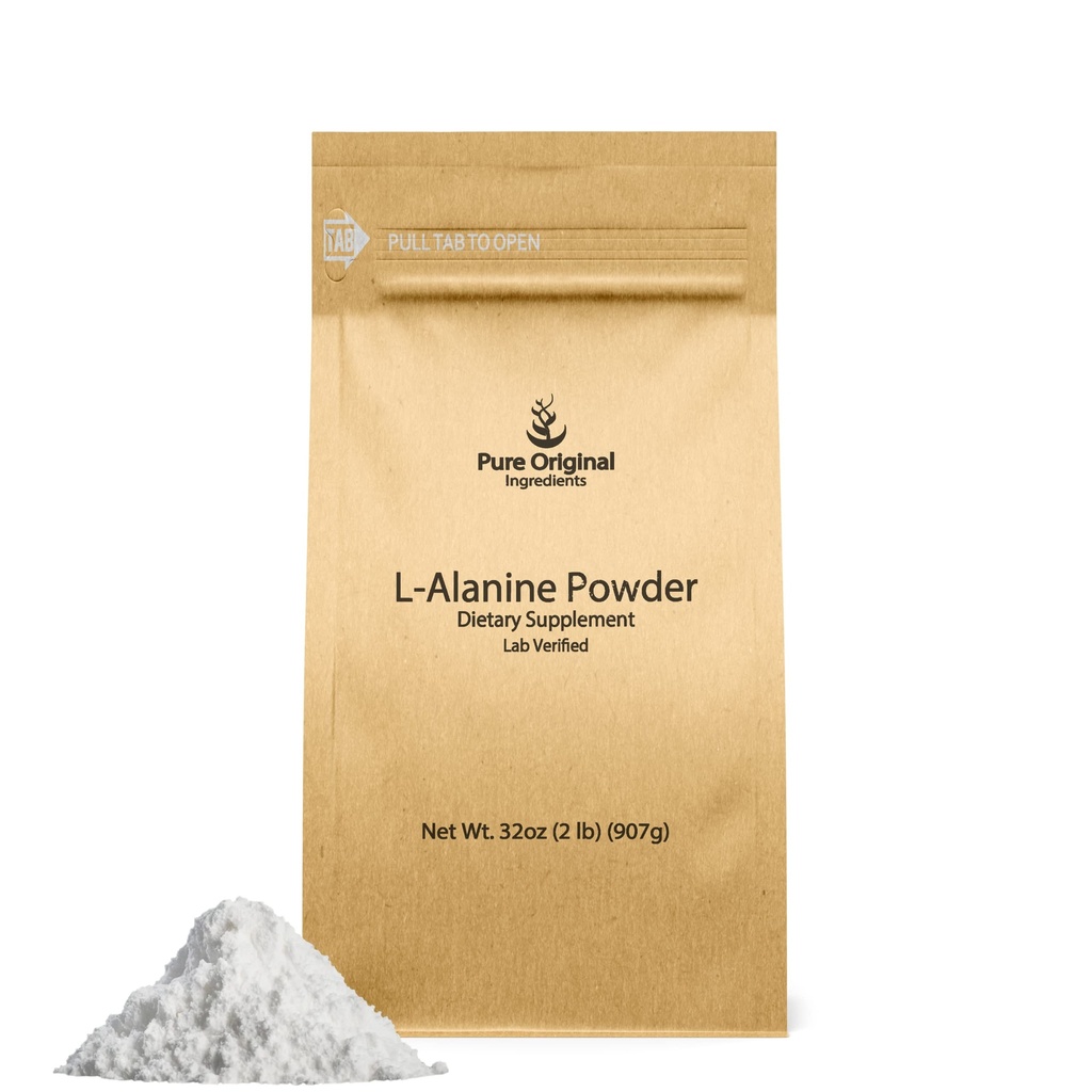 INGREDIENTE ORIGINALE L-Alanină Pulbere (2 lb) Lab verificate, întotdeauna pure, fără file sau aditivi