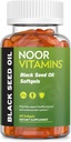 Noor Vitamine Halal Black Seed Oil Capsules, Halal Vitamine, 1000 mg Black Seed Oil from Nigella Sativa, Thymochinone, Non-GMO, Gluten Free, 60 Count