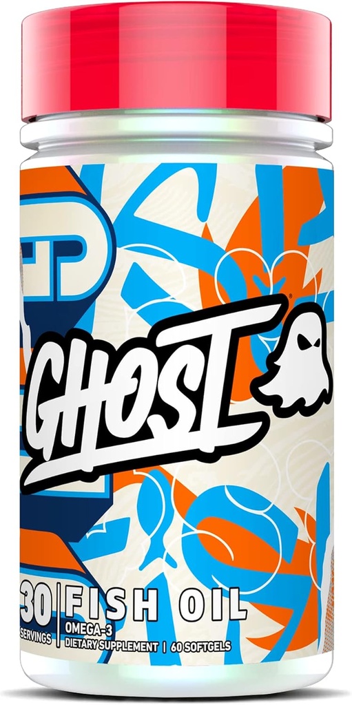 GHOST supliment ulei de pește, 1400mg - 1100mg de Omega 3 cu EPA & DHA acidi grasi - Suplimente ulei de pește pentru inimă, Brain & Suport imunitar - 60 Softgels, 30 Serviri