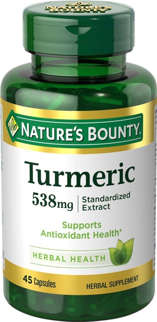 Naturas Bounty Turmeric 538 mg Extract standardizat, 45 Count (Pachet de 2)