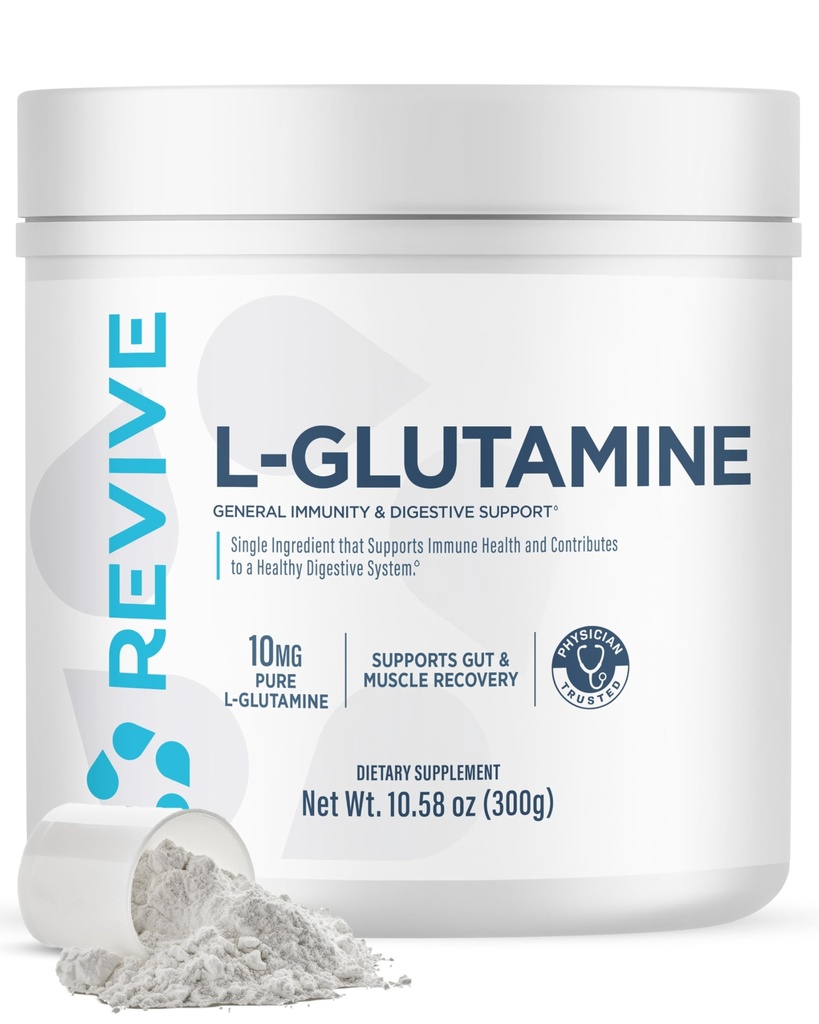Revive Gut L-Glutamine Powder MD - Recuperare musculară și sistemul imunitar Booster pentru adulți - Promovează Digestive Health & Reduce dureri musculare - Imunitate și digestia Vegan Pure L Glutamina Supliment