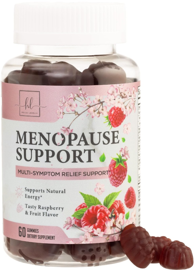 Menopauza Suplimente pentru femei Gumiile - Menopauza Relief Gummy, complet naturale usor la cald Flash-uri si suport pentru transpiratii de noapte, Multi-Benefit de sprijin pentru echilibru & energie, Gluten-Free - 60 gume