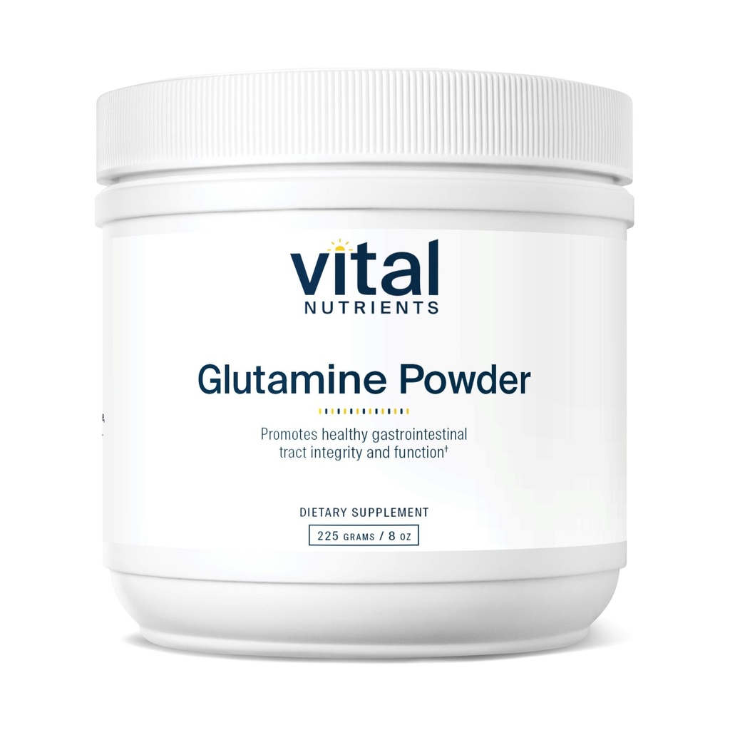 Nutrienti vitali Pulbere glutamina - Functie de tract gastro-intestinal sanatos - Gluten, lactate, Soy Free - non-GMO - 225g/8 oz L-glutamină Pulbere