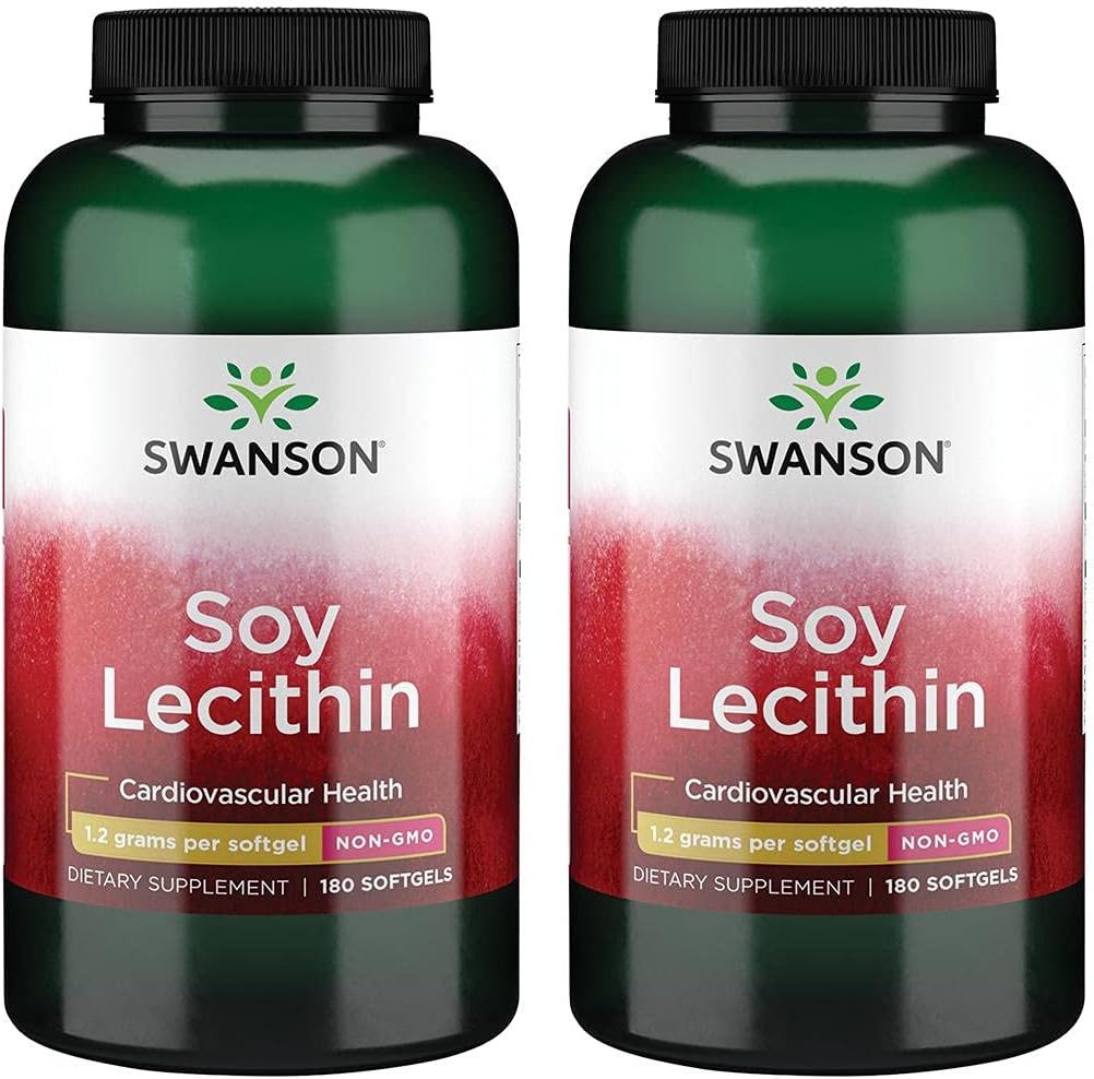 Swanson Premium Brand Soy Lecithin Non-GMO 1,2 g 180 Sgels 2 Pachet