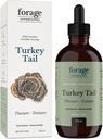 Forage Hyperfoods- Original Canadian Wild Turkey Tail Mushroom Superfood supliment lichid Tincture, Vegan, Non-GMO, Immune System and Gut Health Support, 118ML