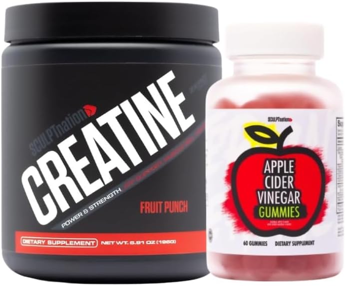 Sculpt Nation by V Shred Creatine Powder and Apple Cider Otegar Bundle