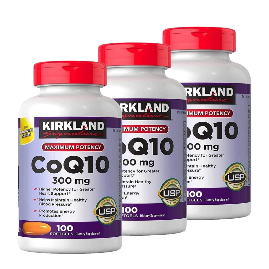 Kirkland Signature CoQ10 300 mg., 100 Softgels (3 ambalaj)