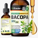 BIO KRAUTER Bacopa Monnieri Drops - Brahmi Supplements - Liquid Bacopa Supplements - Alcool & Sugar Free - Vegan 2 Fl.Oz.