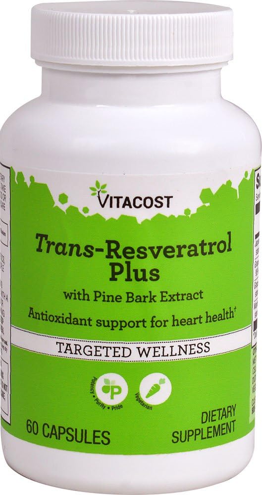Vitacost Trans-Resveratrol Plus -- 60 Capsule vegetariene