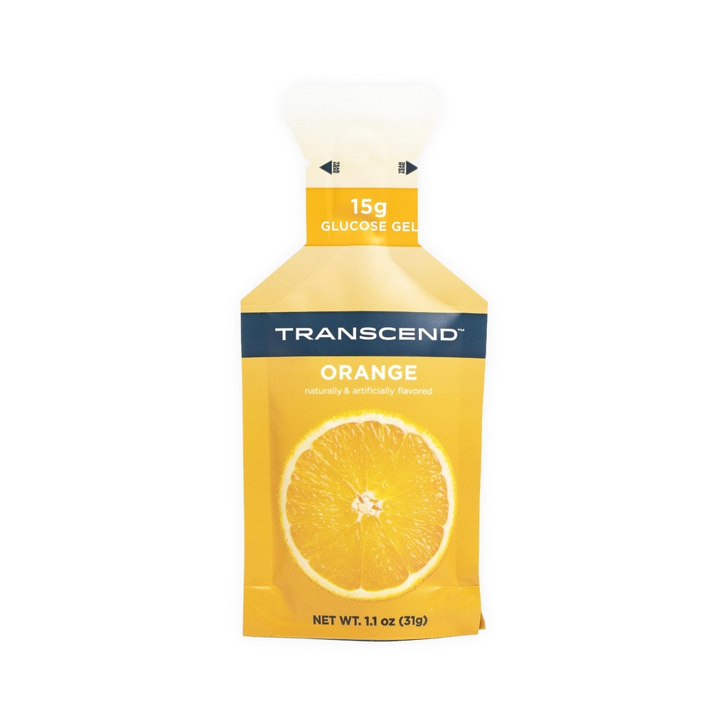 Transcend Foods Orange Gel (1.1 oz, Pachet de 10) Carb cu acţiune rapidă Gel Orange Flavor 