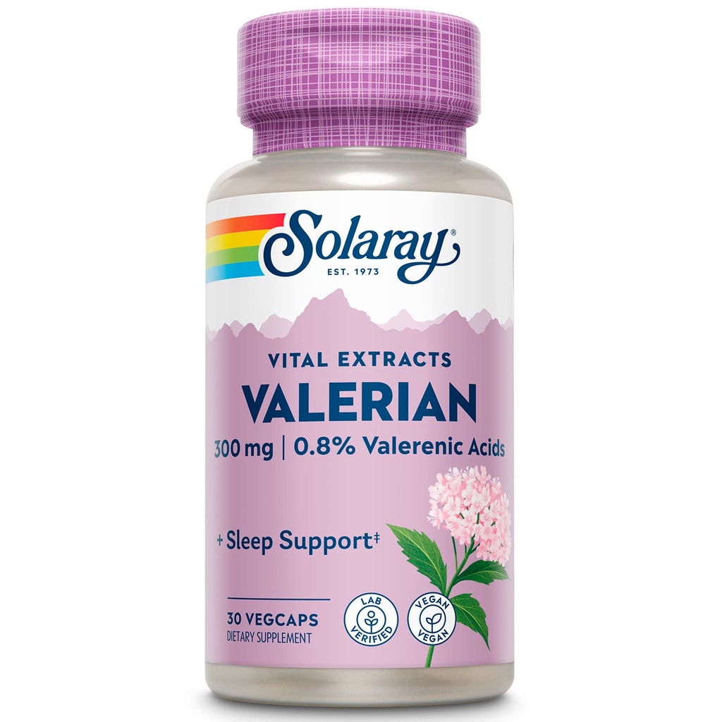 SOLARAY Garantat Potency Valerian Root Extract One Daily, Veg Cap (Btl-Plastic) 300mg