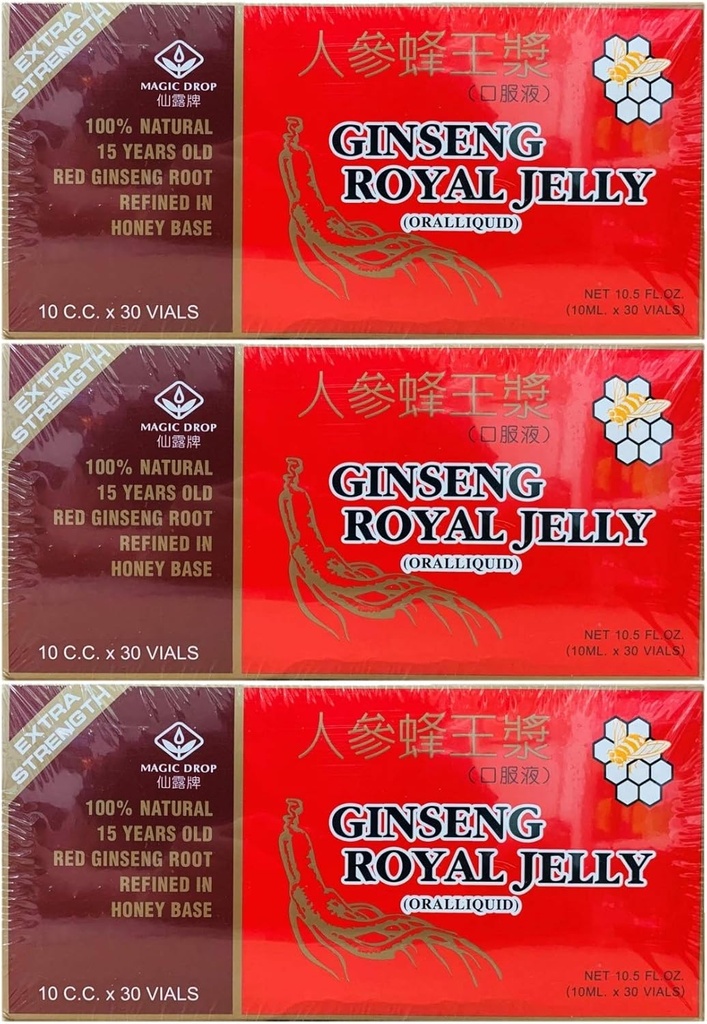 3 Cutii Drop Magic Ginseng Royal Jelly (30 flacoane), Total 90 flacoane