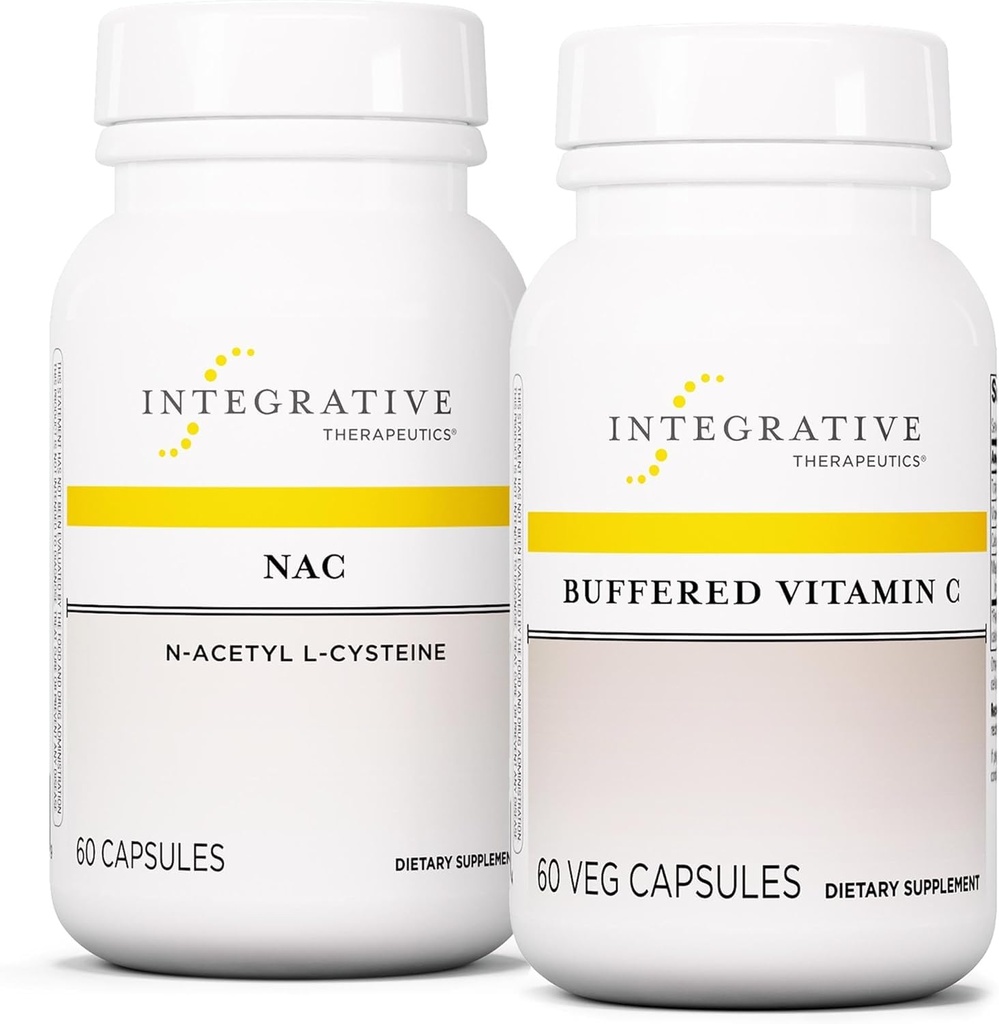 Capsule cu vitamina C Buffered 1000 mg, 60 capsule Vegan & NAC, 60 capsule - Supliment imunitar cu suport antioxidant * - Suport funcţie respiratorie şi pulmonară *