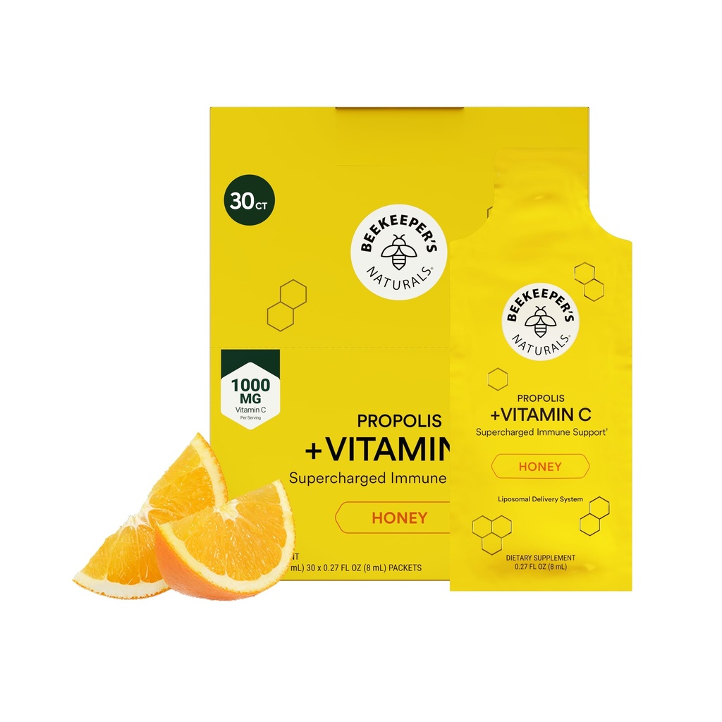 Propolis Vitamina lipozomala C de Apicultori naturale, 1000 mg vitamina C, Propolis & Organic Honey, suport imunitar supraalimentat si Bioavailibilitate crescuta pentru absorbtie maxima, 30 Ct