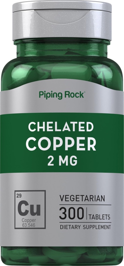 Piping Rock Cupru Chelated 2 mg Supliment 