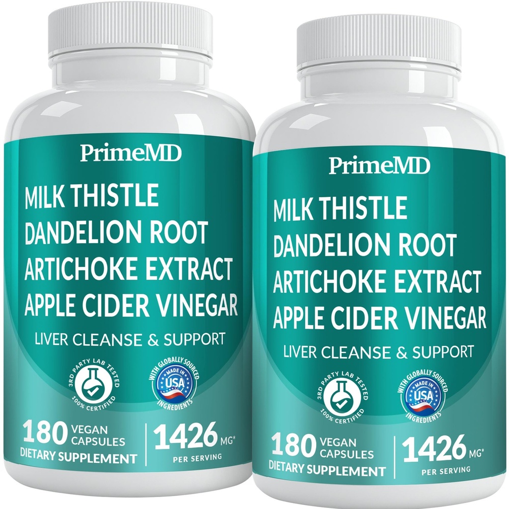 32-in-1 Ficat Cleanse Detoxifiere și reparații cu lapte Thistle, Silymarin, Extract de anghinare, pudră de sfeclă - Gallbladder Supliment cu Active de Sănătate Ficat - 1426mg (180ct, ambalaj de 2)