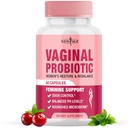 NOU AGE Probiotice vaginale pentru femei cu prebiotice, extract de cranberry, și un Lactobacillus Probiotic Blend, susține echilibrul pH-ului sănătos, Odor Control, Flora vaginale - 60 capsule